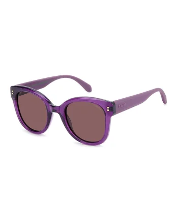 Ochelari de soare rotunzi cu lentile polarizate, Violet