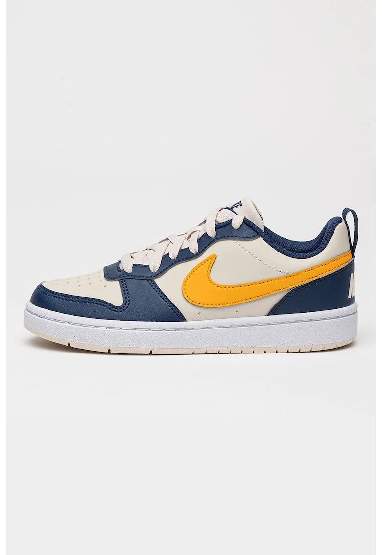 Pantofi sport din piele ecologica Court Borough, Bej/Bleumarin