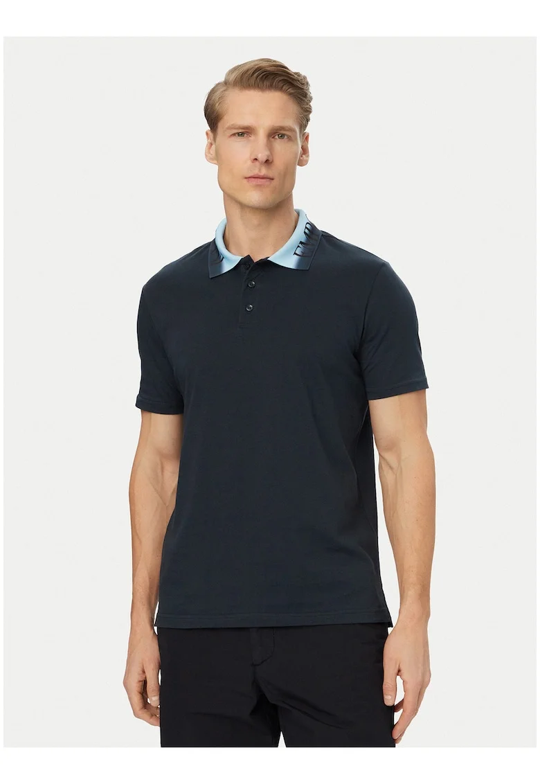 Tricou  bleumarin cu imprimeu grafic, Albastru