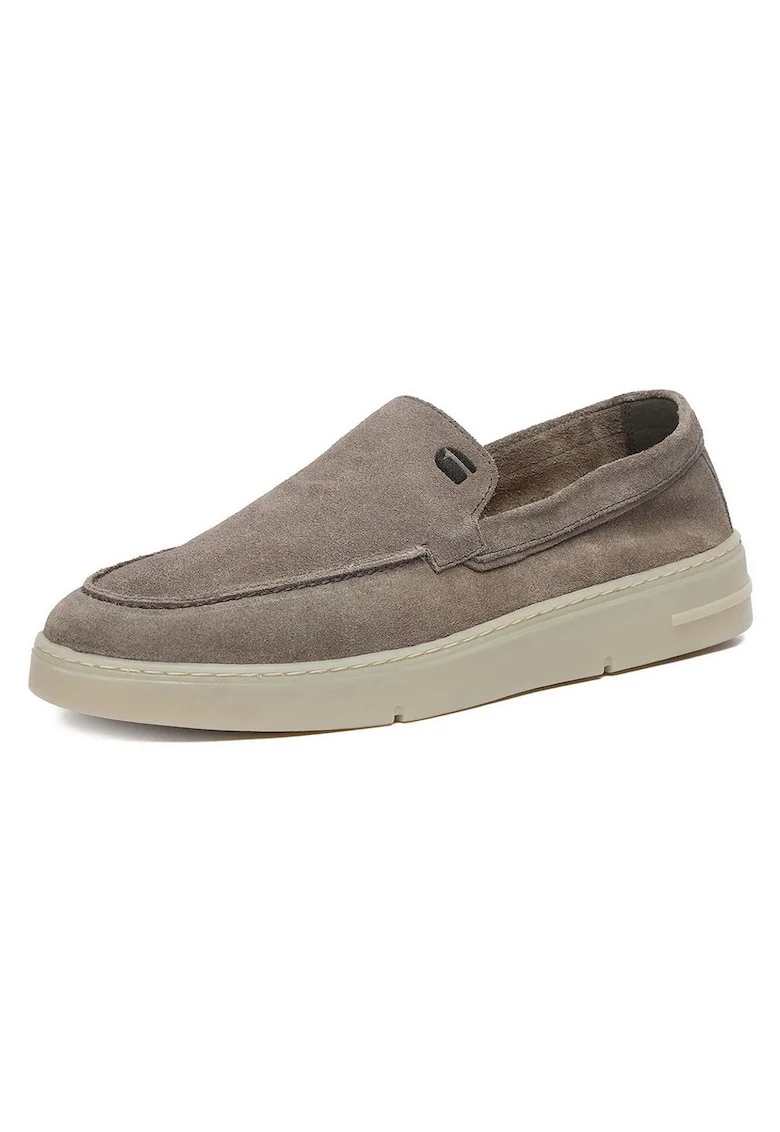 Pantofi barbatesti, G-Star Raw, piele naturala, gri, varf rotund,