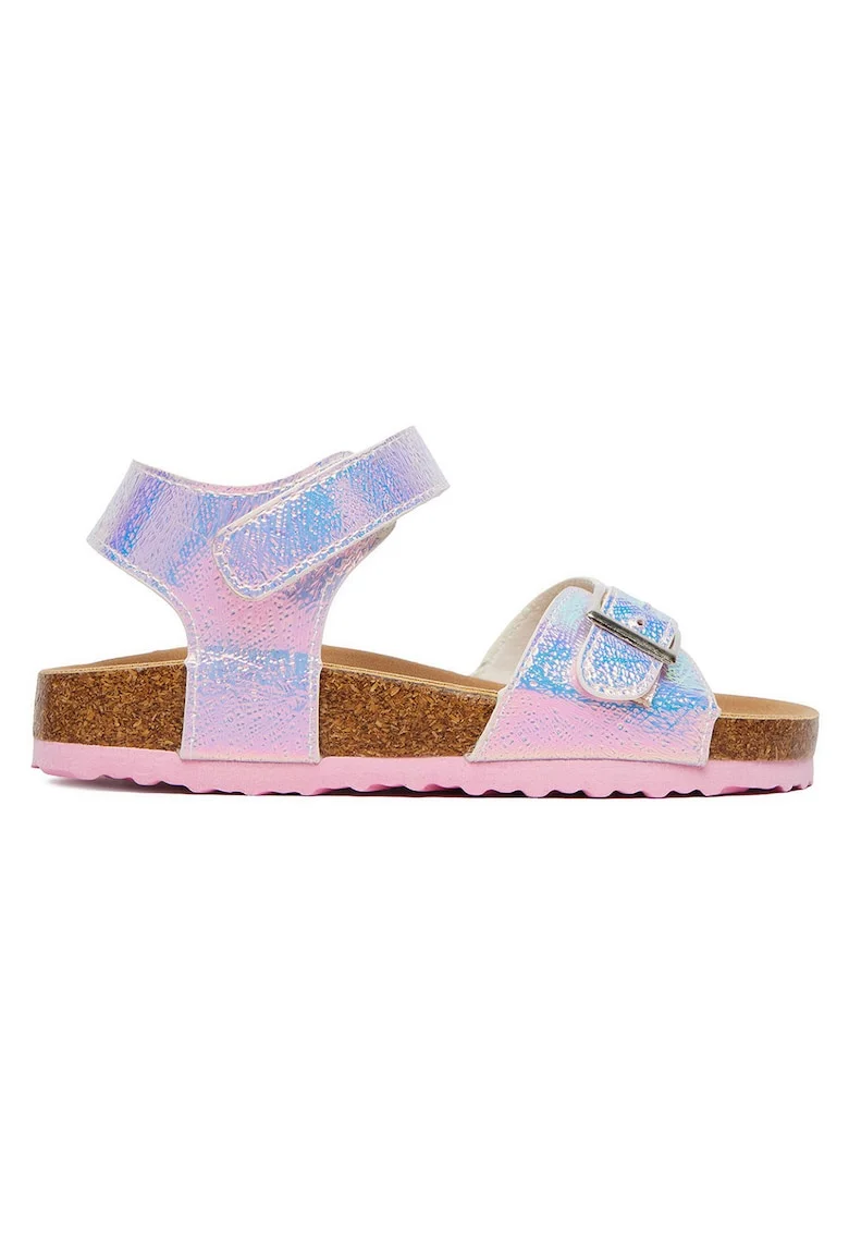 Sandale fete,  roz, piele ecologica, inchidere velcro