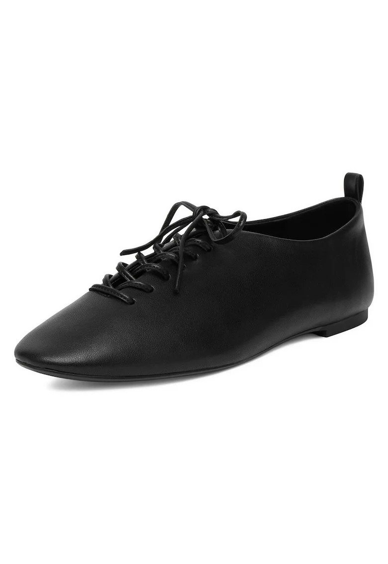 Pantofi dama,  piele naturala, negru, varf rotund