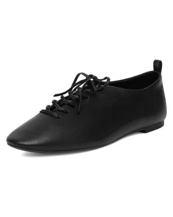 Pantofi dama,  piele naturala, negru, varf rotund