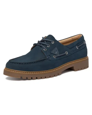 Pantofi barbati,  bleumarin, piele naturala, varf rotund