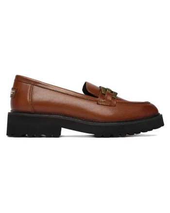 Mocasini dama,  piele naturala, detaliu decorativ, maro
