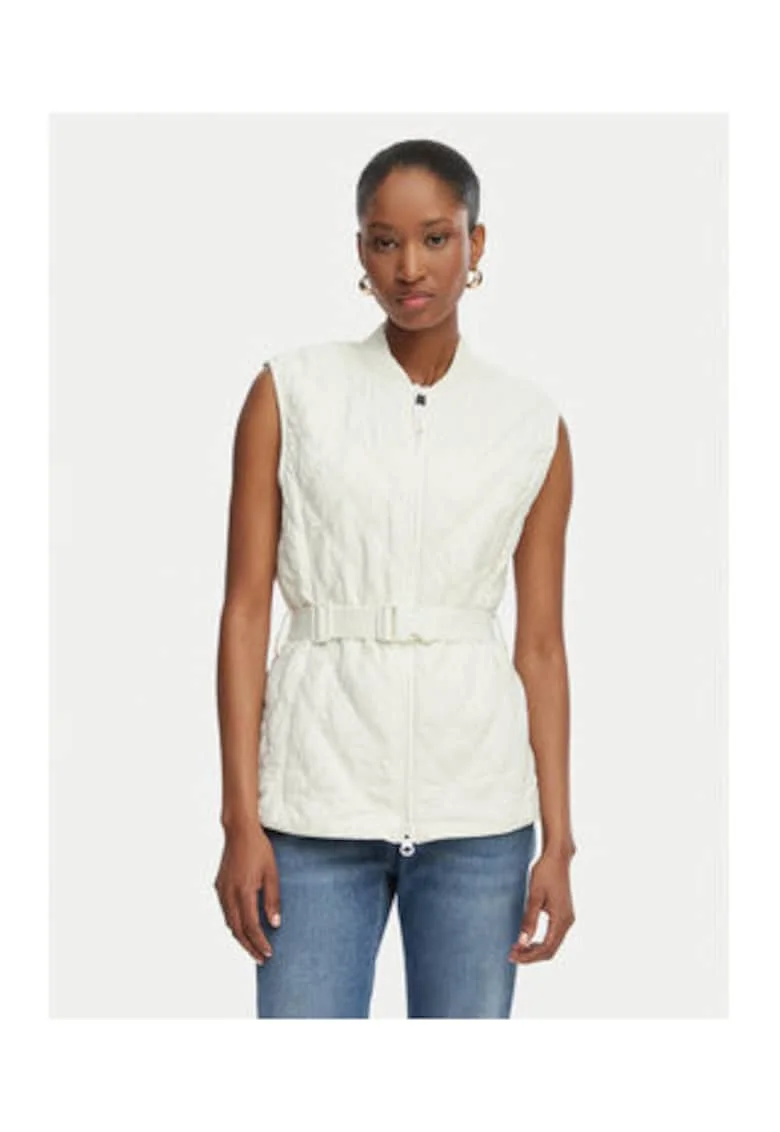Vesta dama,  colectia North Sails X Guess, matlasata, alb/bej, material sintetic