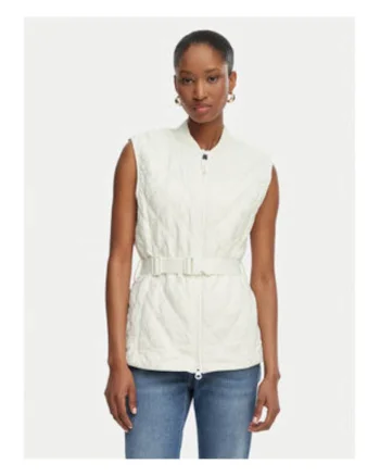 Vesta dama,  colectia North Sails X Guess, matlasata, alb/bej, material sintetic