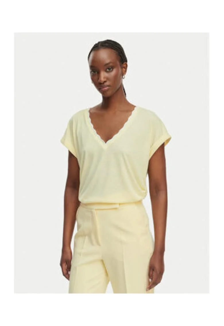 Bluza dama,  galben, maneci scurte, material placut