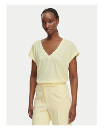 Bluza dama,  galben, maneci scurte, material placut
