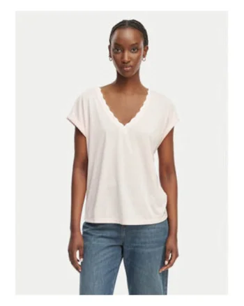 Bluza dama,  roz, maneca scurta, material placut