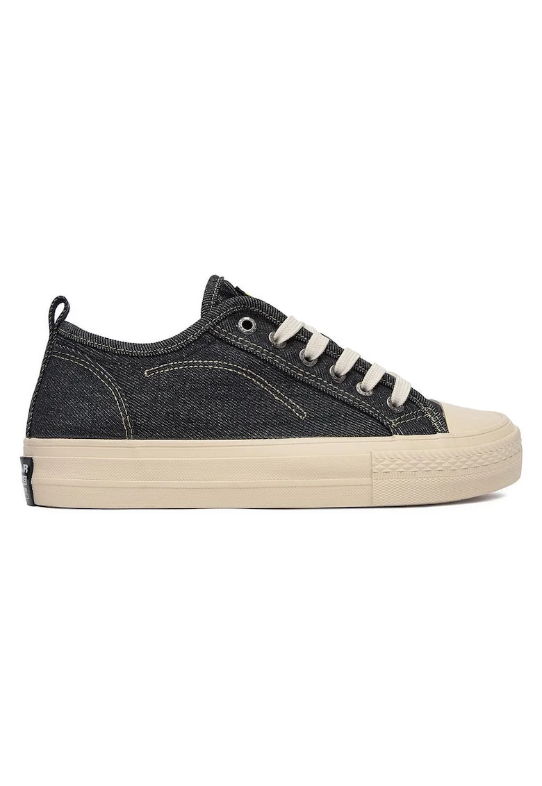 Tenisi dama G-Star Raw, textil, platforma inalta, sistem inchidere siret, Alb/Bleumarin