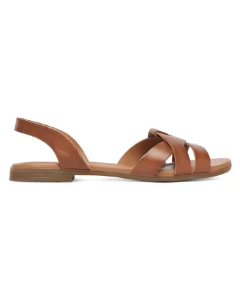 Sandale dama  piele naturala, design usor, maro, Maro