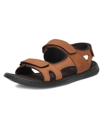 Sandale barbatesti  piele nubuc, inchidere Velcro, maro