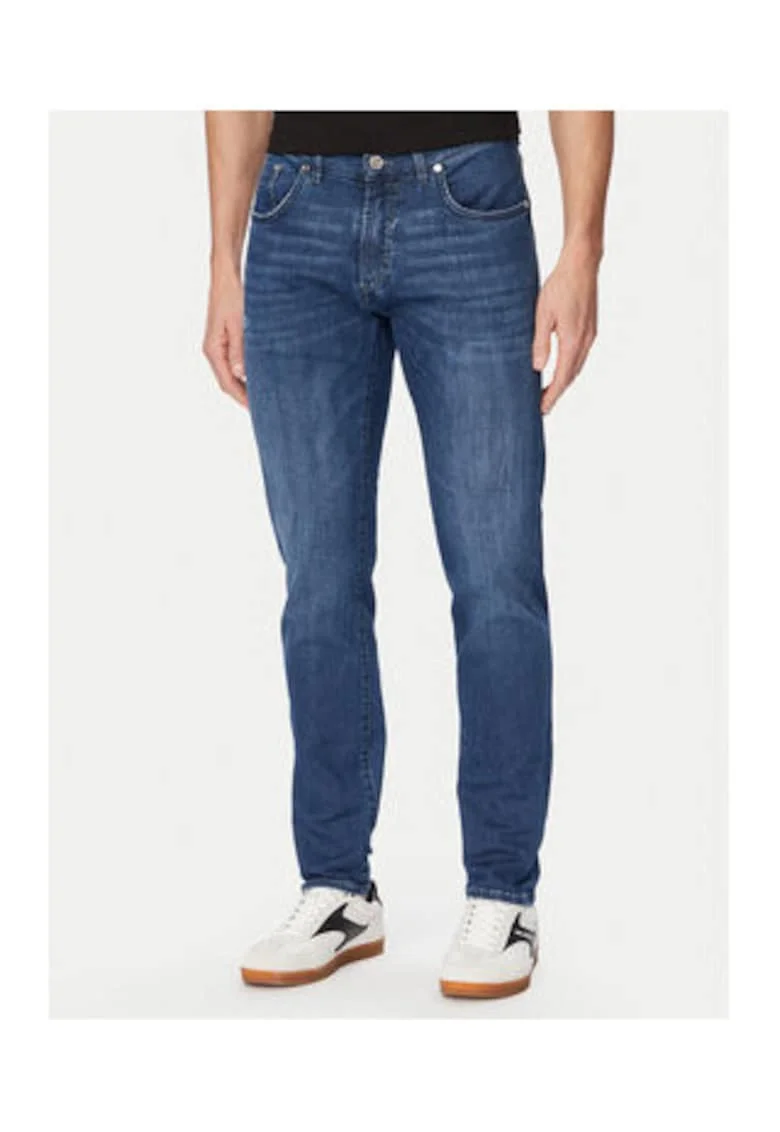 Blugi barbati,  albastru, slim fit, conici, bumbac