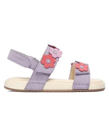 Sandale fete,  fetita, velcro, violet, piele naturala