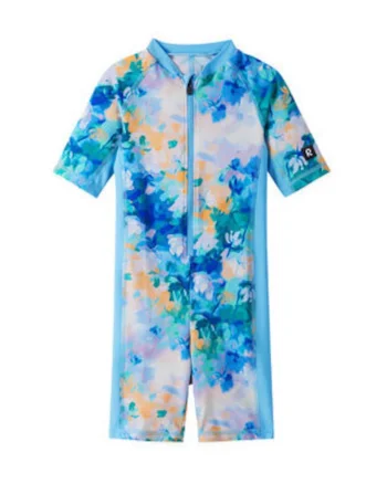 Costum de baie pentru copii,  unisex, grafic, verde, poliamida/elastan