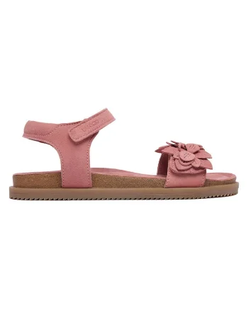 Sandale fete,  piele intoarsa, roz, sistem inchidere Velcro