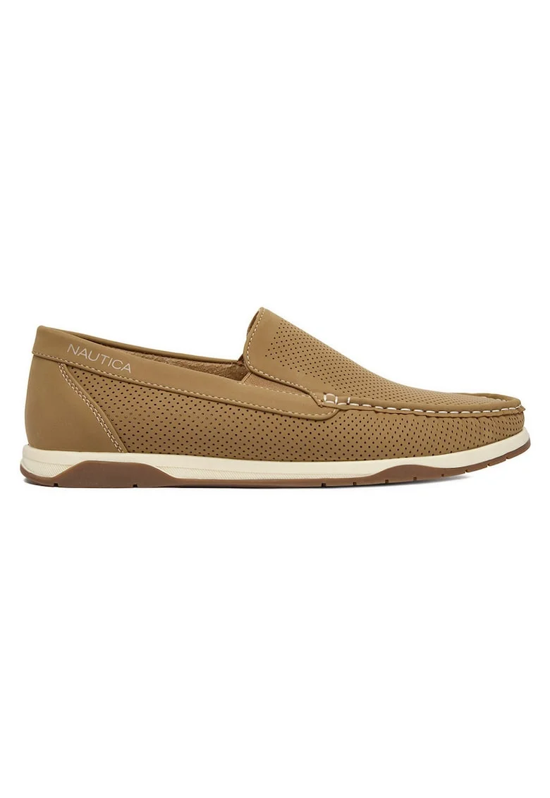 Mocasini barbati  casual, bej, material textil
