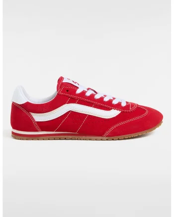 Pantofi sport low cut din piele intoarsa, Rosu vermillion/Alb murdar