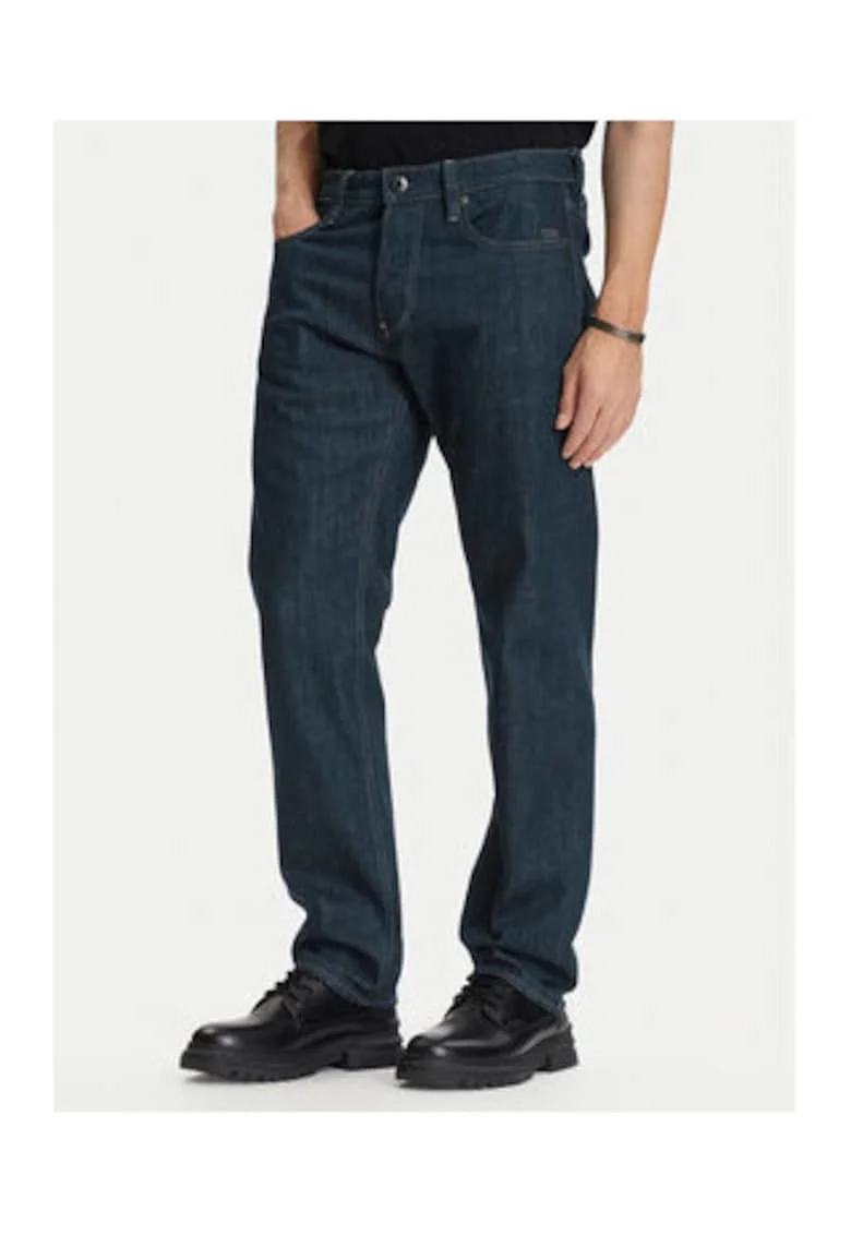 Blugi G-Star Raw, slim fit, bleumarin, bumbac, Bleumarin