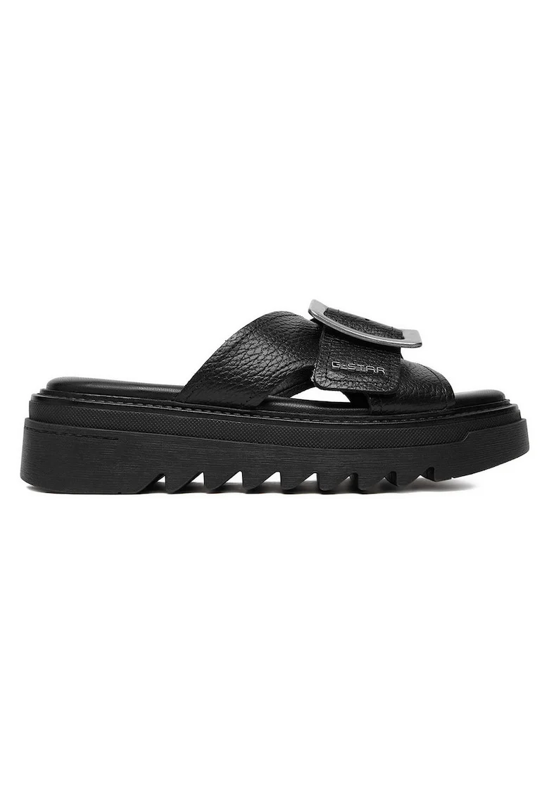 Slapi G-Star Raw, piele naturala, Negru