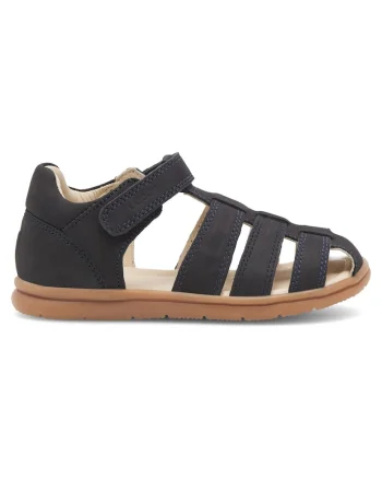 Sandale,  bleumarin, piele nabuc, sistem inchidere Velcro, pentru baieti