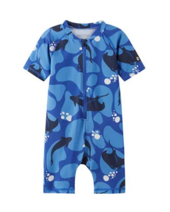 Costum de baie grafic pentru băieți, Bleumarin