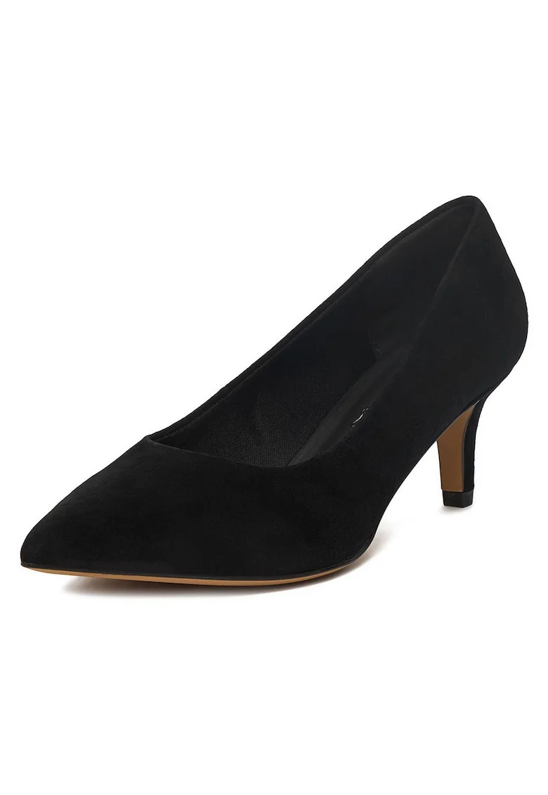 Pantofi dama,  piele naturala, varf ascutit, negru