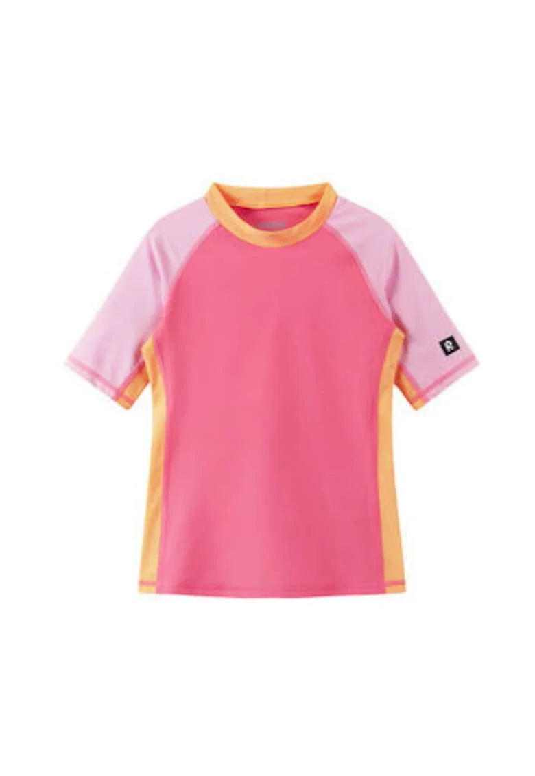 Tricou de inot fete,  roz, poliamida si elastan