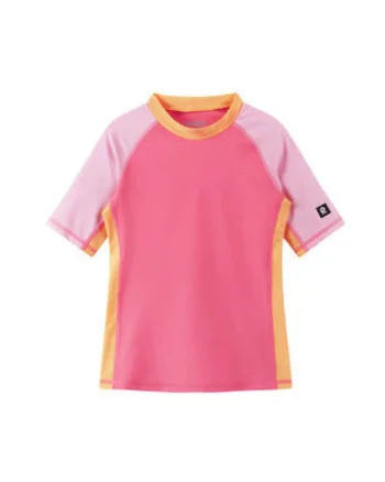Tricou de inot fete,  roz, poliamida si elastan