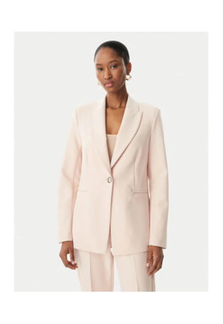 Sacou dama,  poliester-elastan, casual, Roz