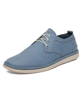 Pantofi barbatesti  piele naturala, varf rotund, albastru, confortabili