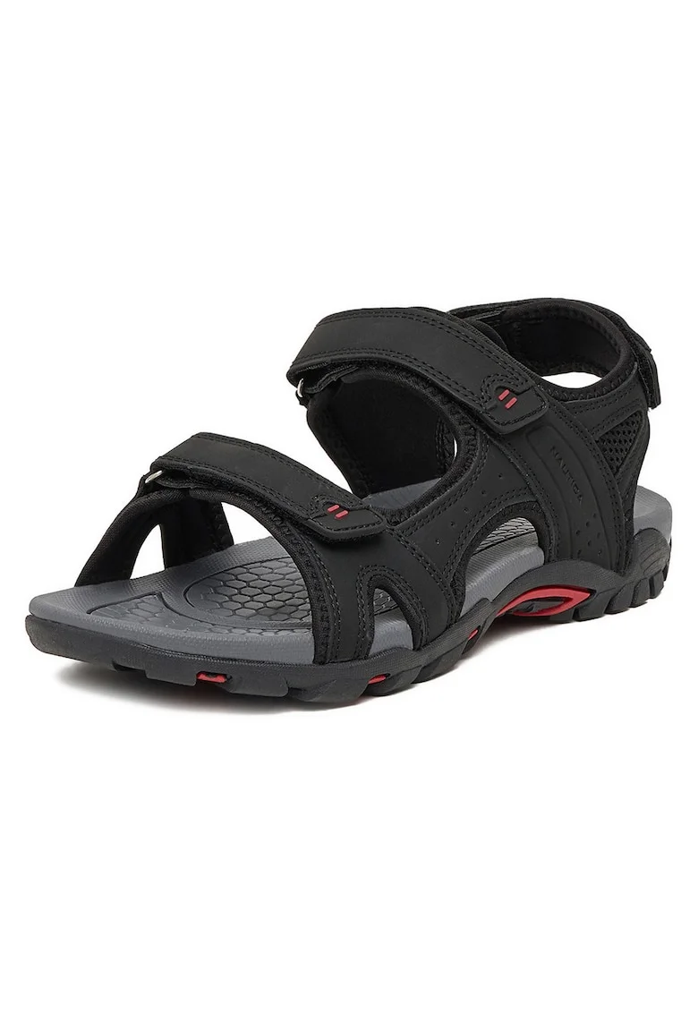 Sandale barbatesti,  negru, textil, sistem inchidere Velcro
