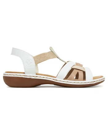 Sandale dama  alb, material textil, talpa flexibila, curele moi,
