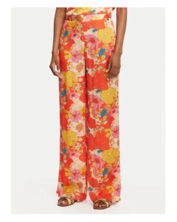 Pantaloni dama,  casual, rosu, viscoza