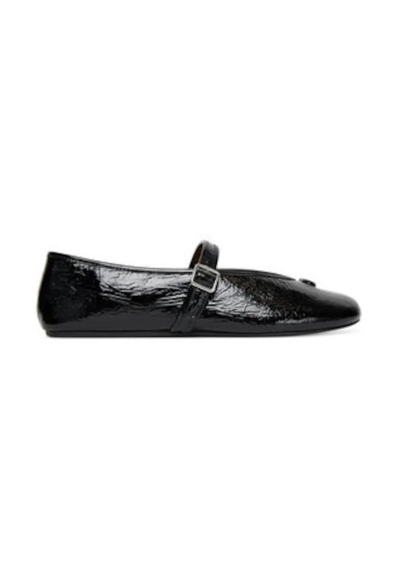 Balerini dama,  piele naturala, negru