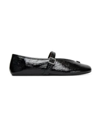 Balerini dama,  piele naturala, negru