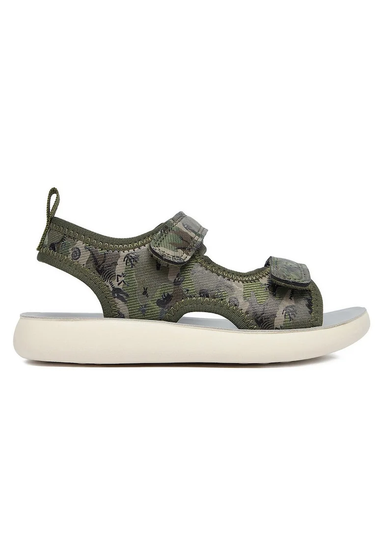 Sandale baieti,  kaki, sintetic, sistem inchidere Velcro