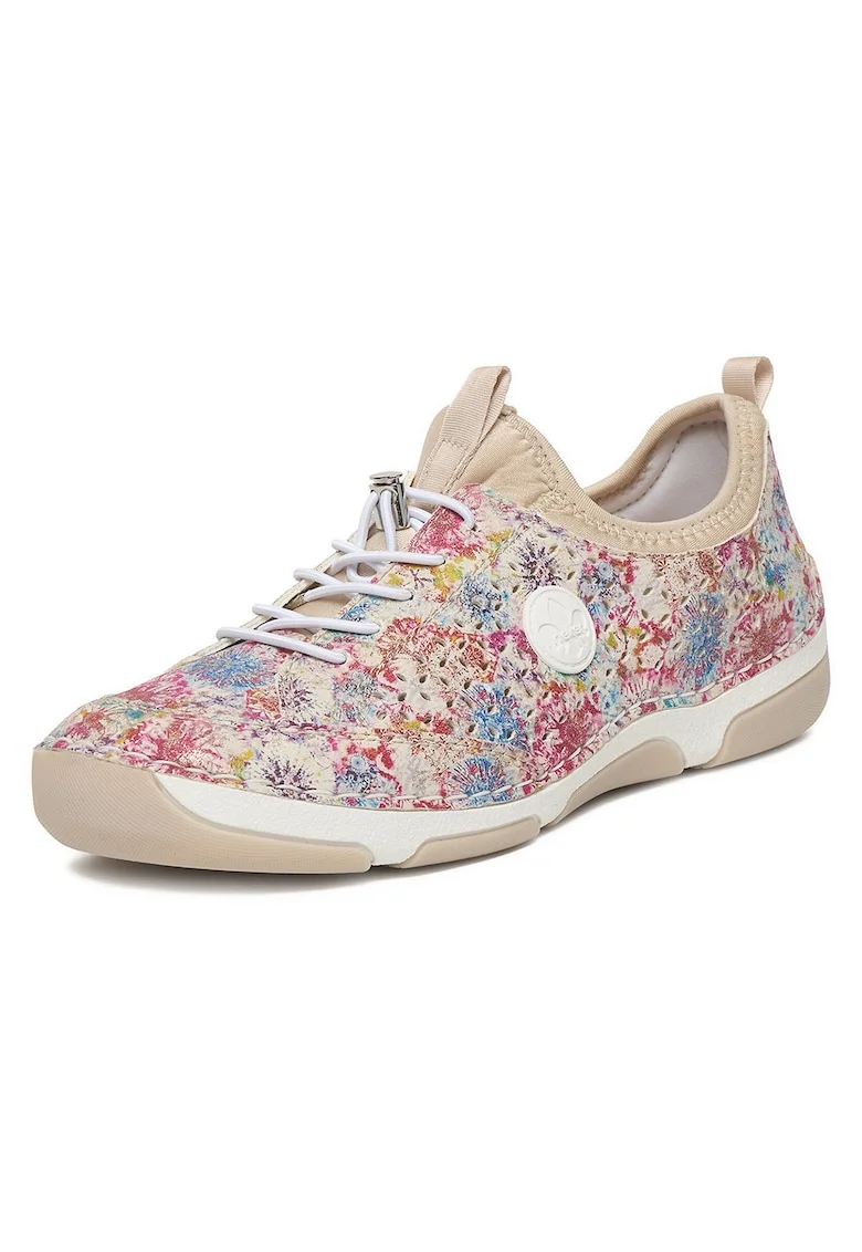 Tenisi dama  multicolor, piele ecologica, interior din piele naturala, varf rotund