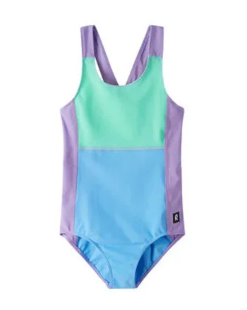 Costum de baie fete,  poliester-elastan, Multicolor/Albastru