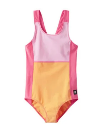 Costum de baie fete,  poliester-elastan, Portocaliu