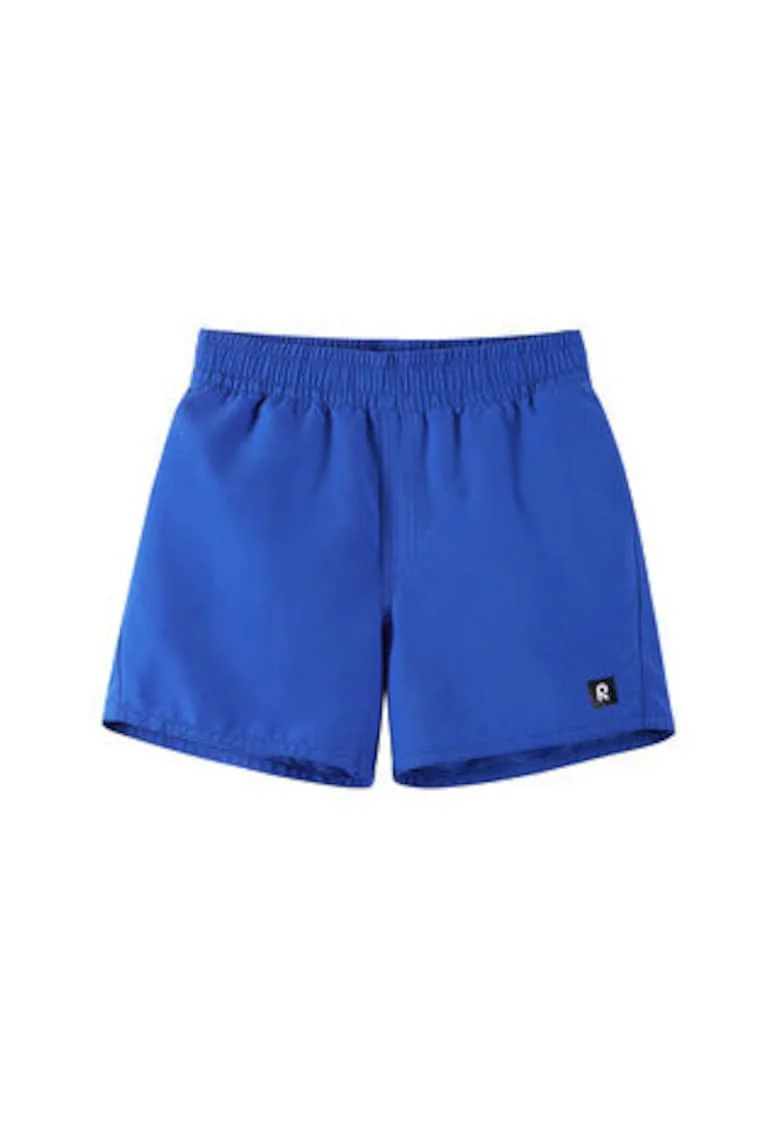 Costum de baie baieti,  albastru, 100% poliester reciclat, imprimeu uni