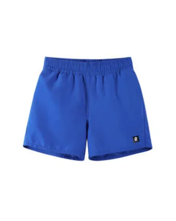 Costum de baie baieti,  albastru, 100% poliester reciclat, imprimeu uni