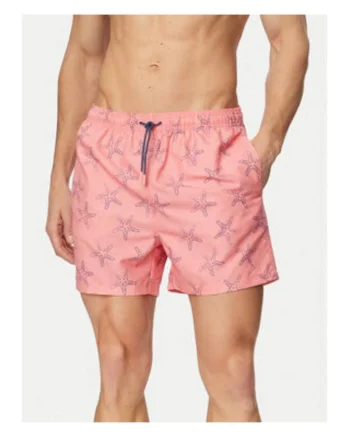 Pantaloni scurti de baie barbati,  roz, uscare rapida, poliester