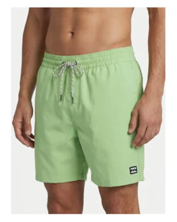 Pantaloni scurti de baie barbati,  verde, poliester, finisaj mat,
