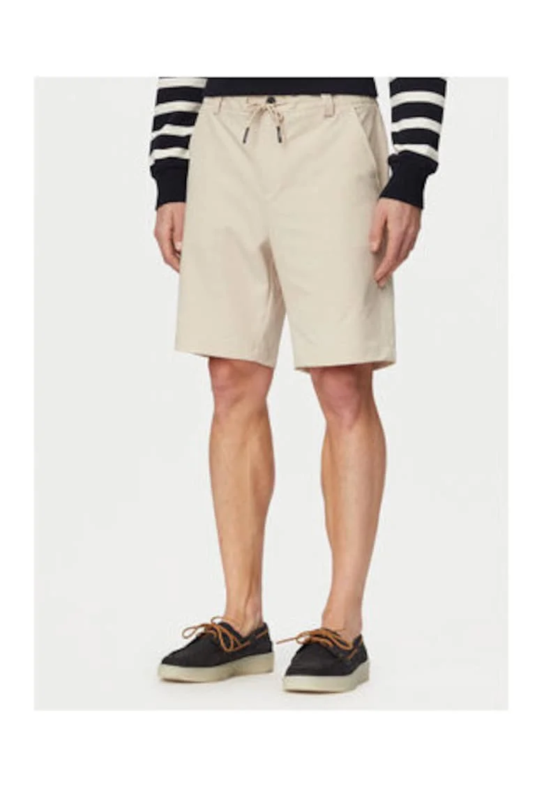 Pantaloni scurti barbati,  bej, material textil, casual