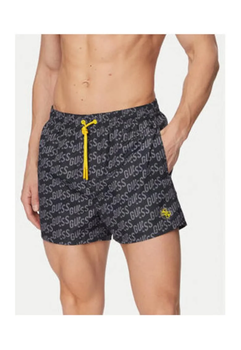 Pantaloni scurti de baie barbati,  multicolor, poliester, imprimeu logo