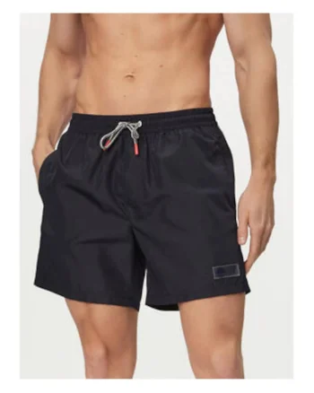 Pantaloni scurti de baie barbati,  bleumarin, poliester, imprimeu uni