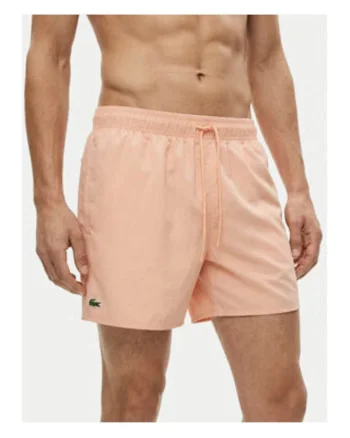 Pantaloni scurti de baie barbati,  roz, poliester, croiala Regular Fit