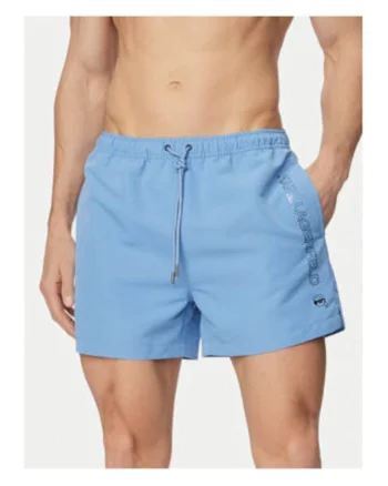 Pantaloni scurti de baie barbati,  albastru, poliester, croiala regular fit